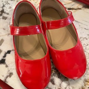 Girls Red Patent Shoes Size 10